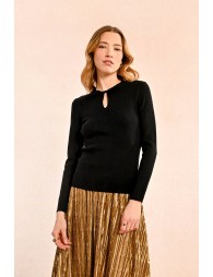 Pull en maille, encolure fantaisie