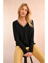 Iridescent V-neck sweater