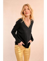 Iridescent V-neck sweater