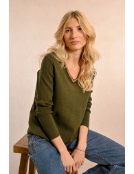 Iridescent V-neck sweater