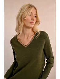 Iridescent V-neck sweater