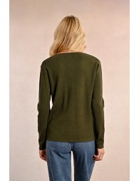 Iridescent V-neck sweater