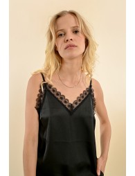 Satin camisole with lace