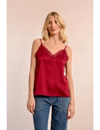 Satin camisole with lace