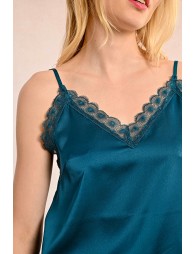 Satin camisole with lace