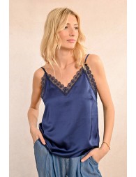 Satin camisole with lace