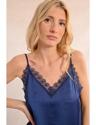 Satin camisole with lace