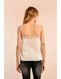 Satin camisole with lace