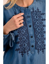 Embroidered lyocell blouse