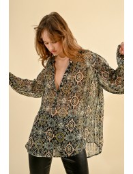 Printed voile blouse