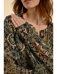 Printed voile blouse