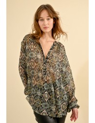 Printed voile blouse