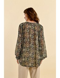 Printed voile blouse