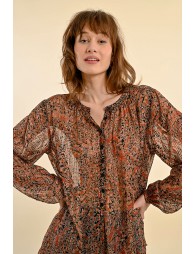 Printed voile blouse