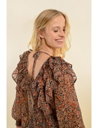 Blouse imprimée volantée