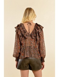 Blouse imprimée volantée