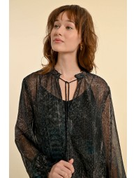 Blouse en transparence avec caraco