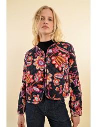 Quilted jacket with floral print