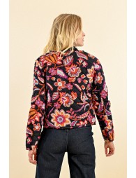 Quilted jacket with floral print