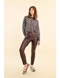 Pantalon slim enduit