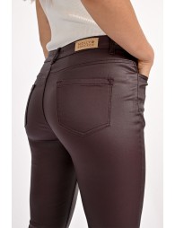 Slim coated pants