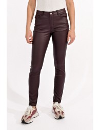 Slim coated pants