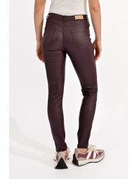 Slim coated pants