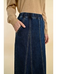 Mid-length denim skirt