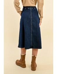 Mid-length denim skirt