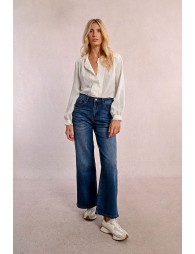 Jeans large à la taille haute