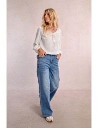 High-waisted wide-leg jeans