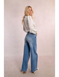 Jeans large à la taille haute