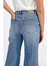 Jeans large à la taille haute