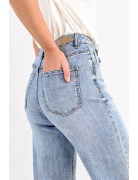 Jeans large à la taille haute