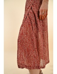 Printed voile midi skirt