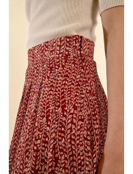 Printed voile midi skirt