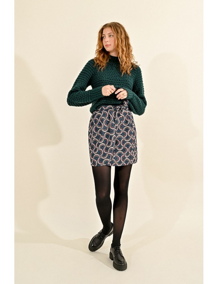 Wrap-effect mini skirt