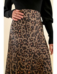 Printed satin skirt