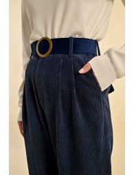 Pantalon en velours à taille haute