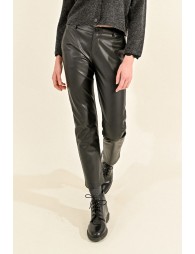 Pantalon droit en simili-cuir