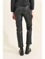 Pantalon droit en simili-cuir