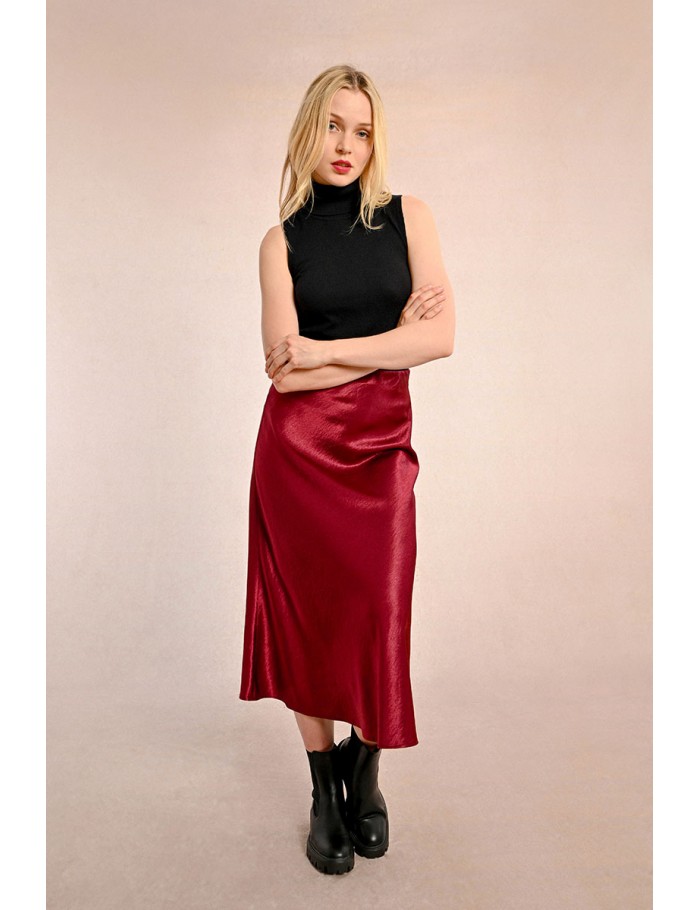 Long satin skirt