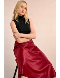 Long satin skirt