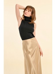 Long satin skirt