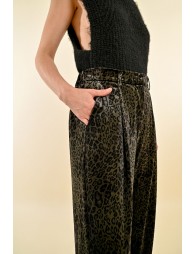 Velvet pants, animal print