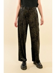 Pantalon en velours, imprimé animalier