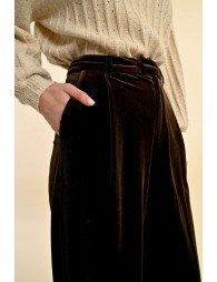 Flowing velvet panne pants