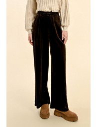 Flowing velvet panne pants