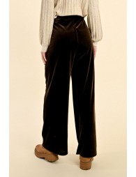 Flowing velvet panne pants