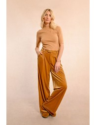 Flowing velvet panne pants